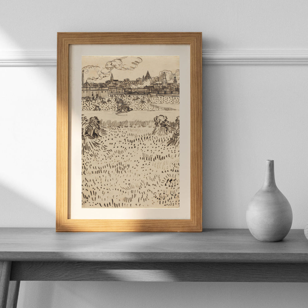 oak custom frame in Versus Arts London framing studio