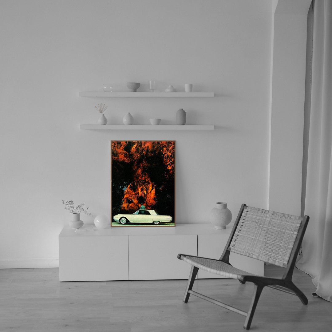 artwork with custom picture frame in London framing shop