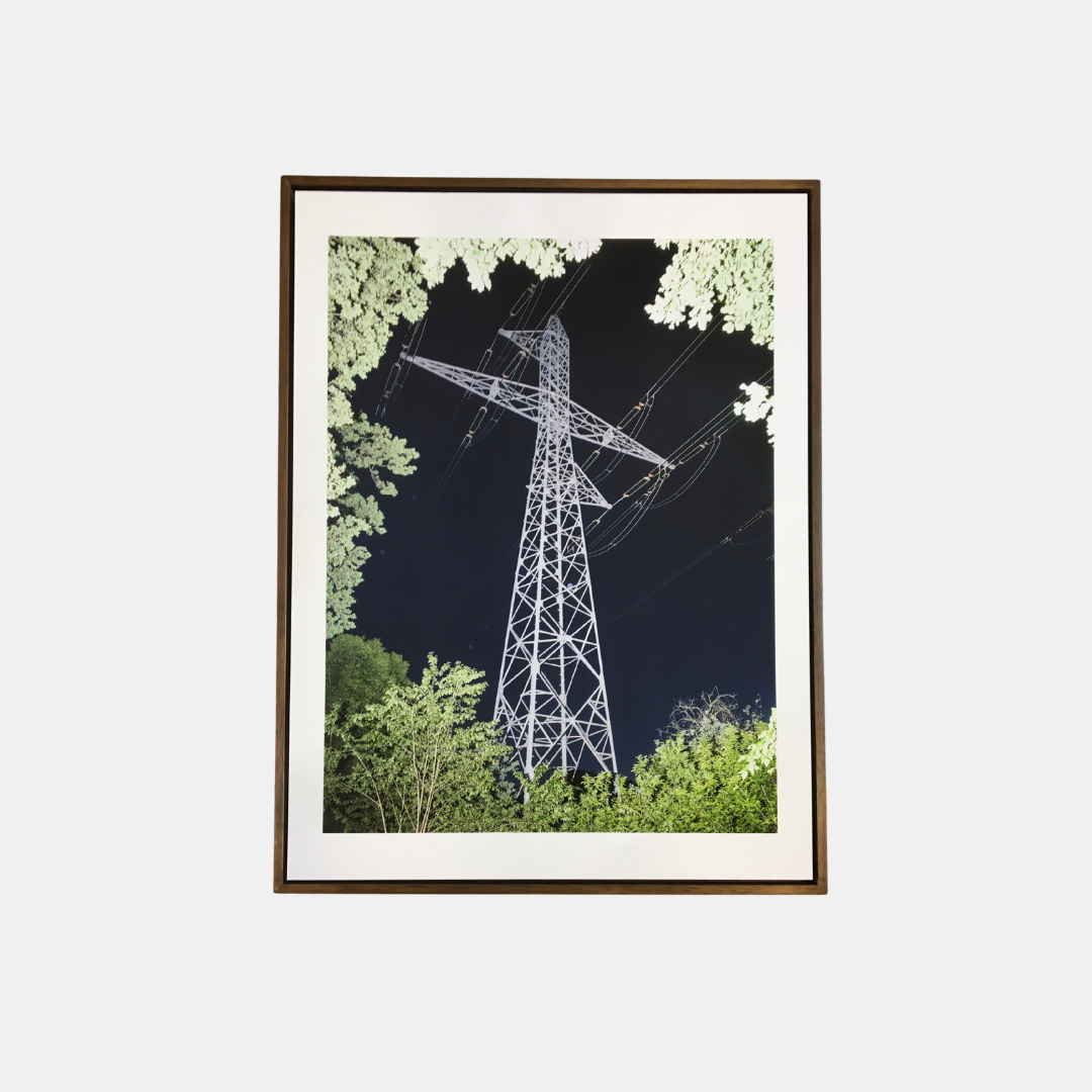 custom frame with non-reflective art glass