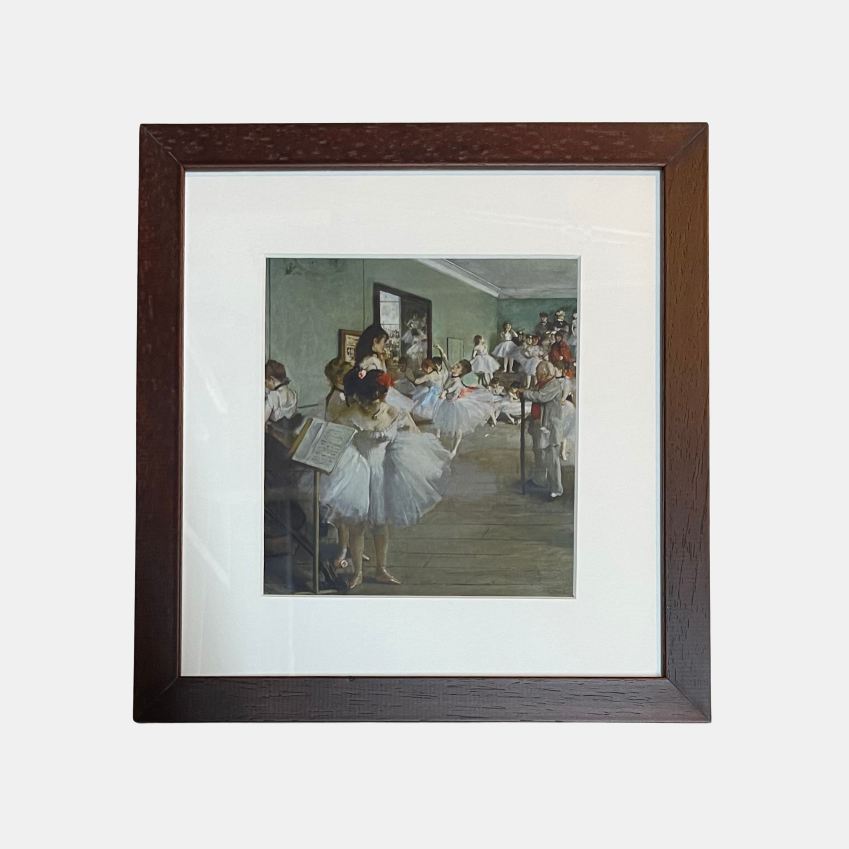 Custom picture frame with non-reflective art glass – custom made at our London frame shop