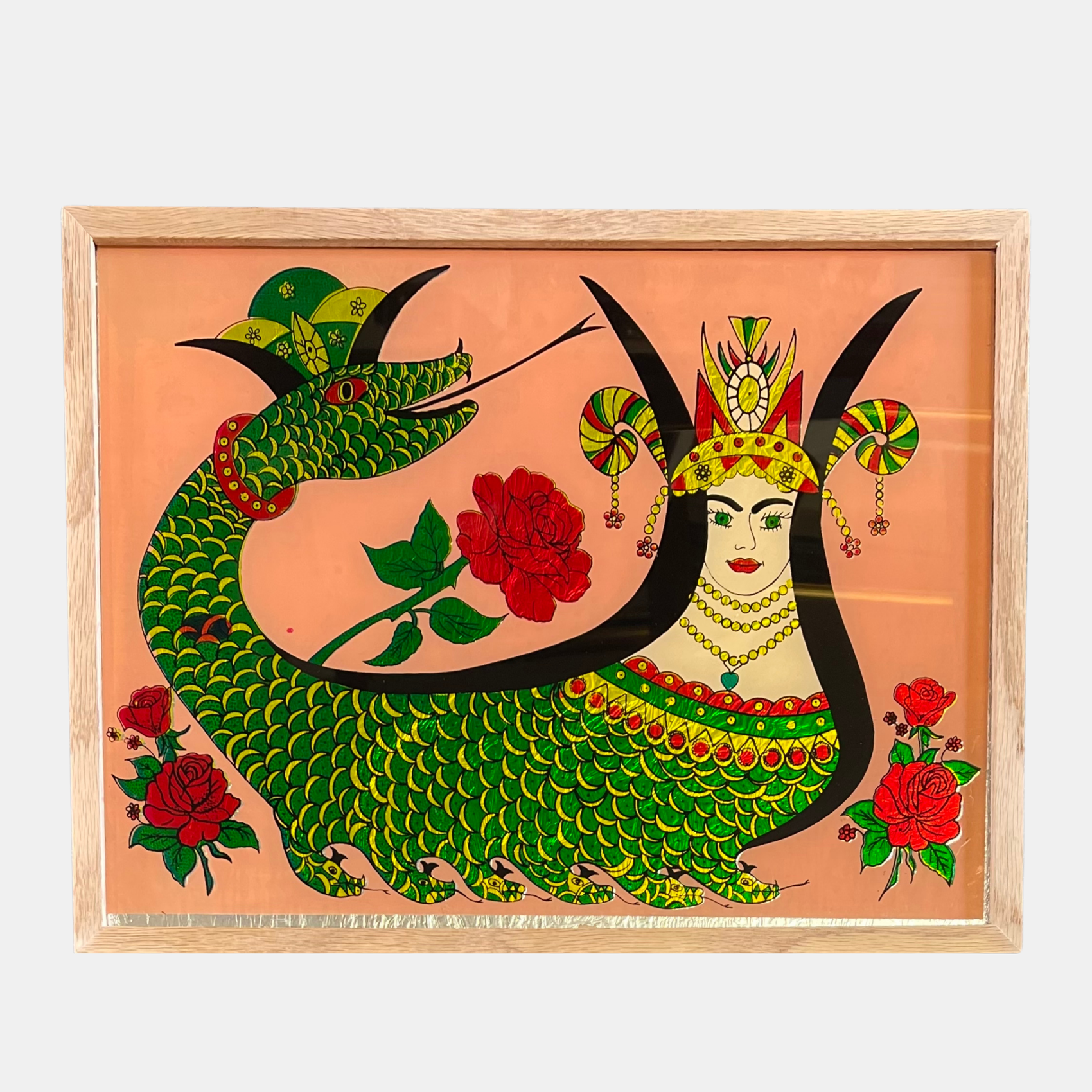 Bespoke picture frame made from solid oak, styled for modern interiors – custom made at our London frame shop