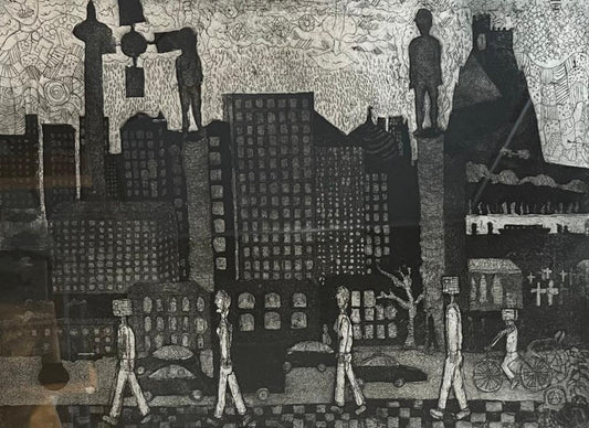 Bespoke Frame Artwork:  Cityscape - Versus Arts | Framing & Gallery