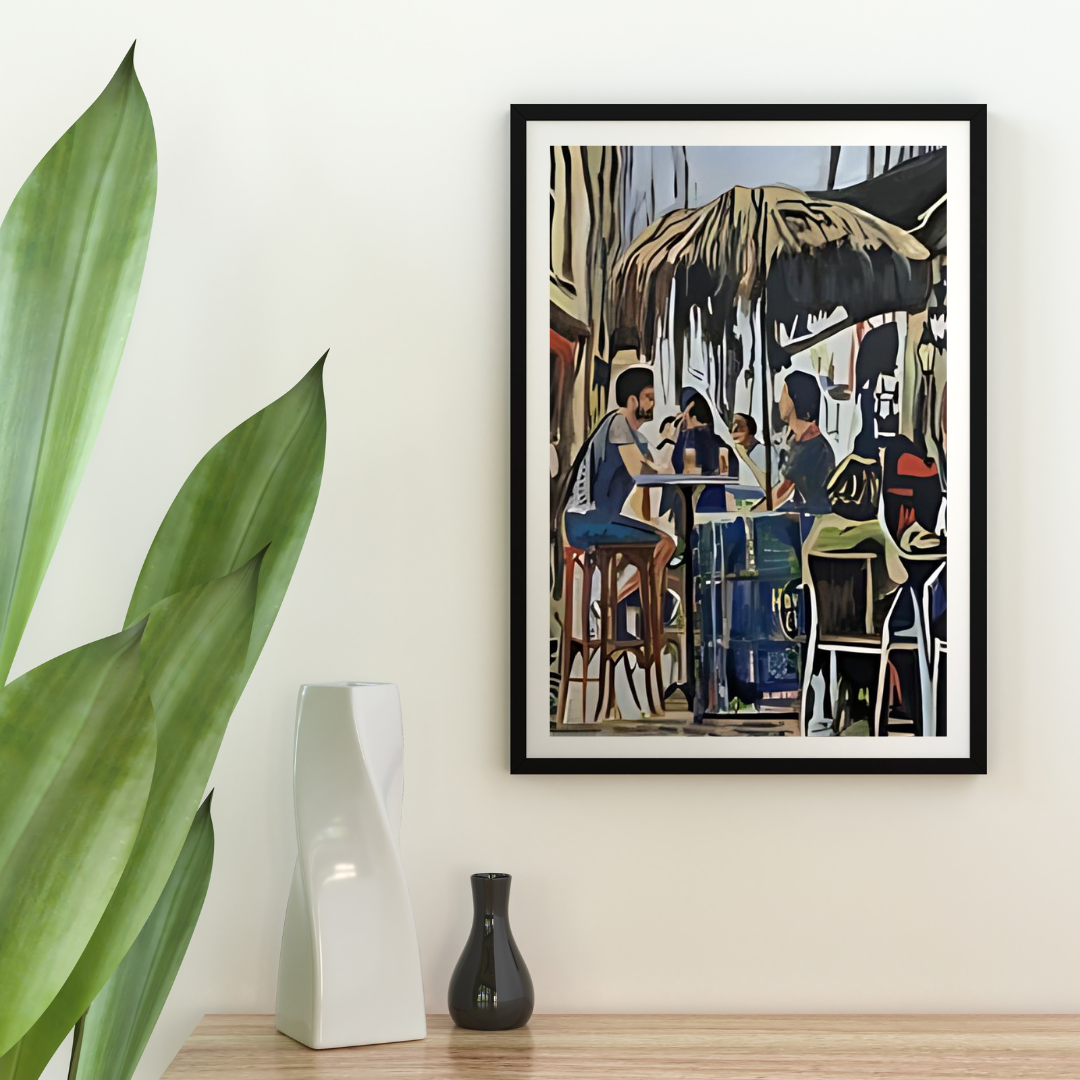 Artwork with custom frame