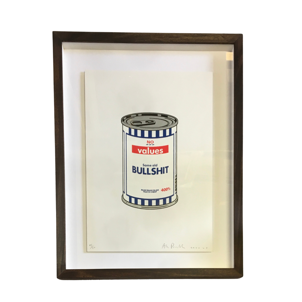 Custom picture frame with non-reflective art glass – custom made at our London frame shop