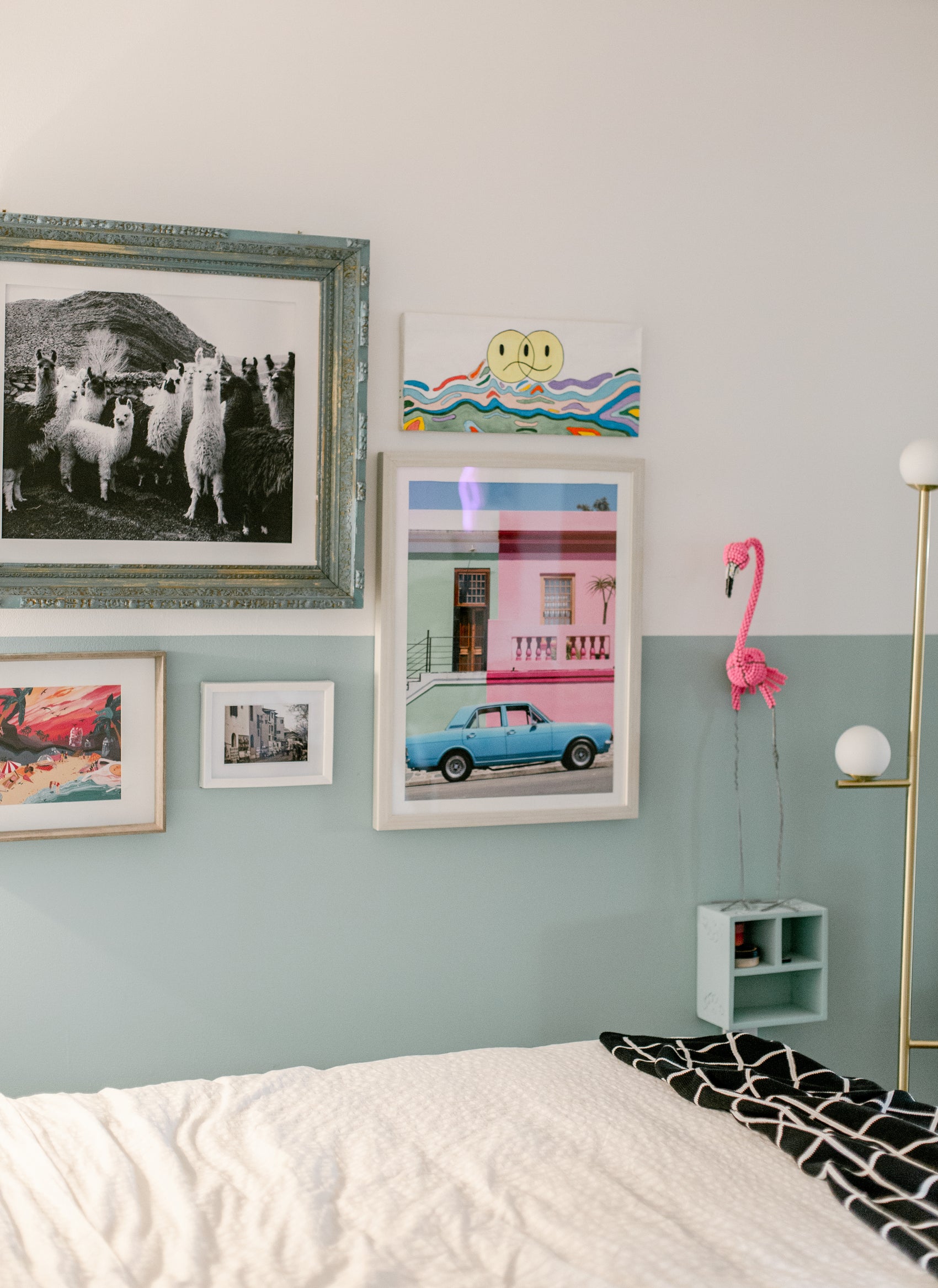 Custom picture frame with non-reflective art glass – custom made at our London frame shop