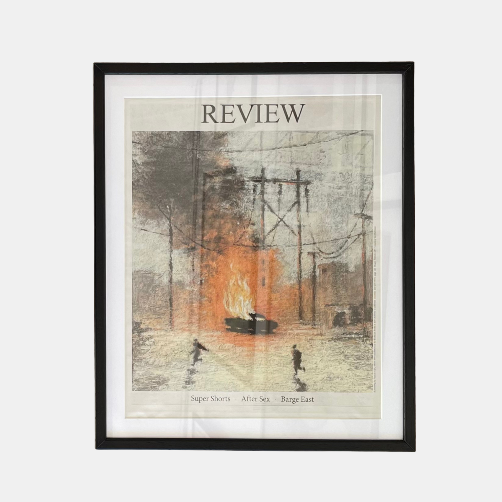 Custom picture frame with non-reflective art glass – custom made at our London frame shop