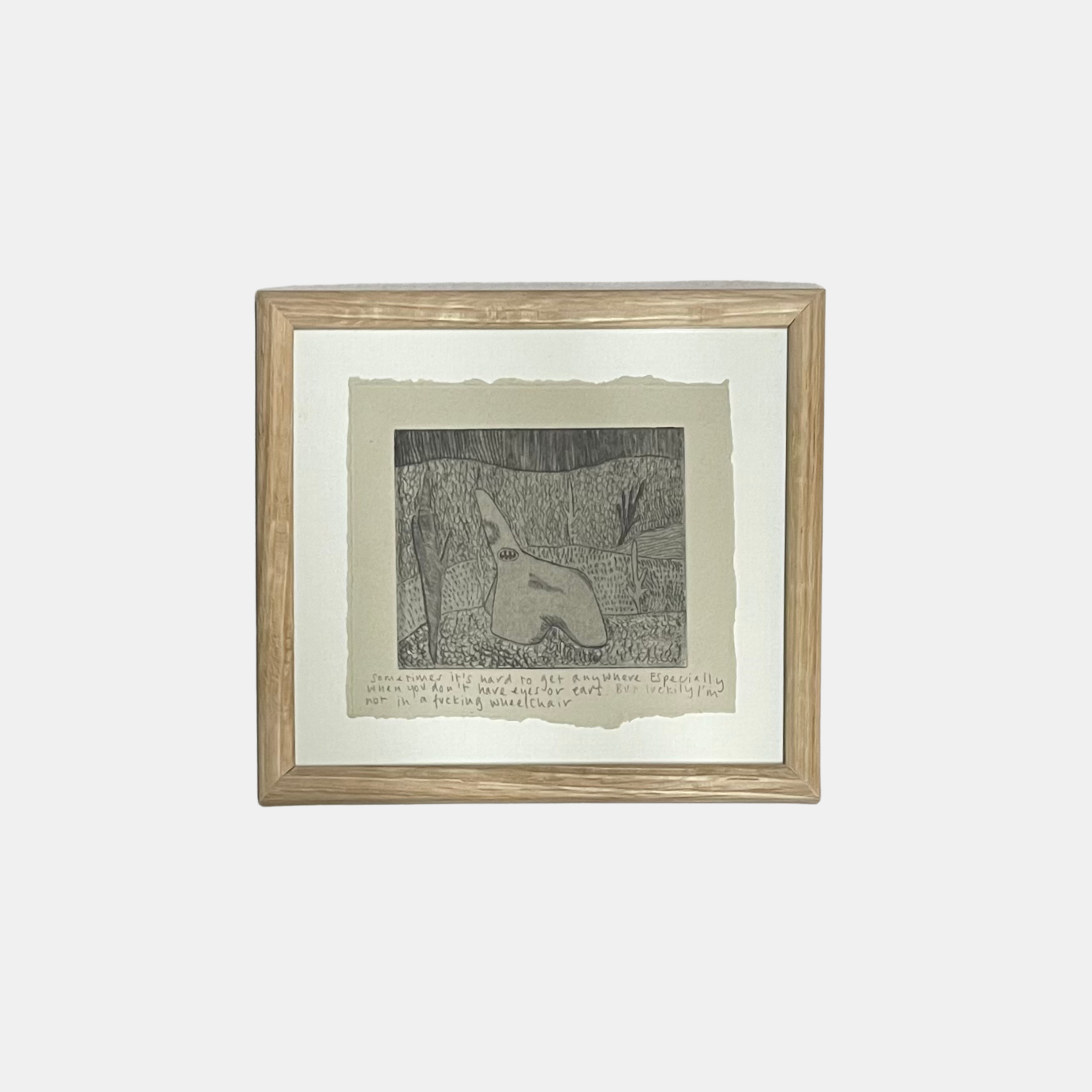 Custom picture frame with non-reflective art glass – custom made at our London frame shop