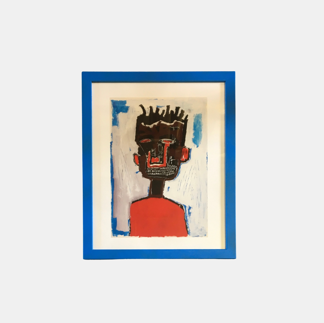 Custom picture frame with non-reflective art glass – custom made at our London frame shop