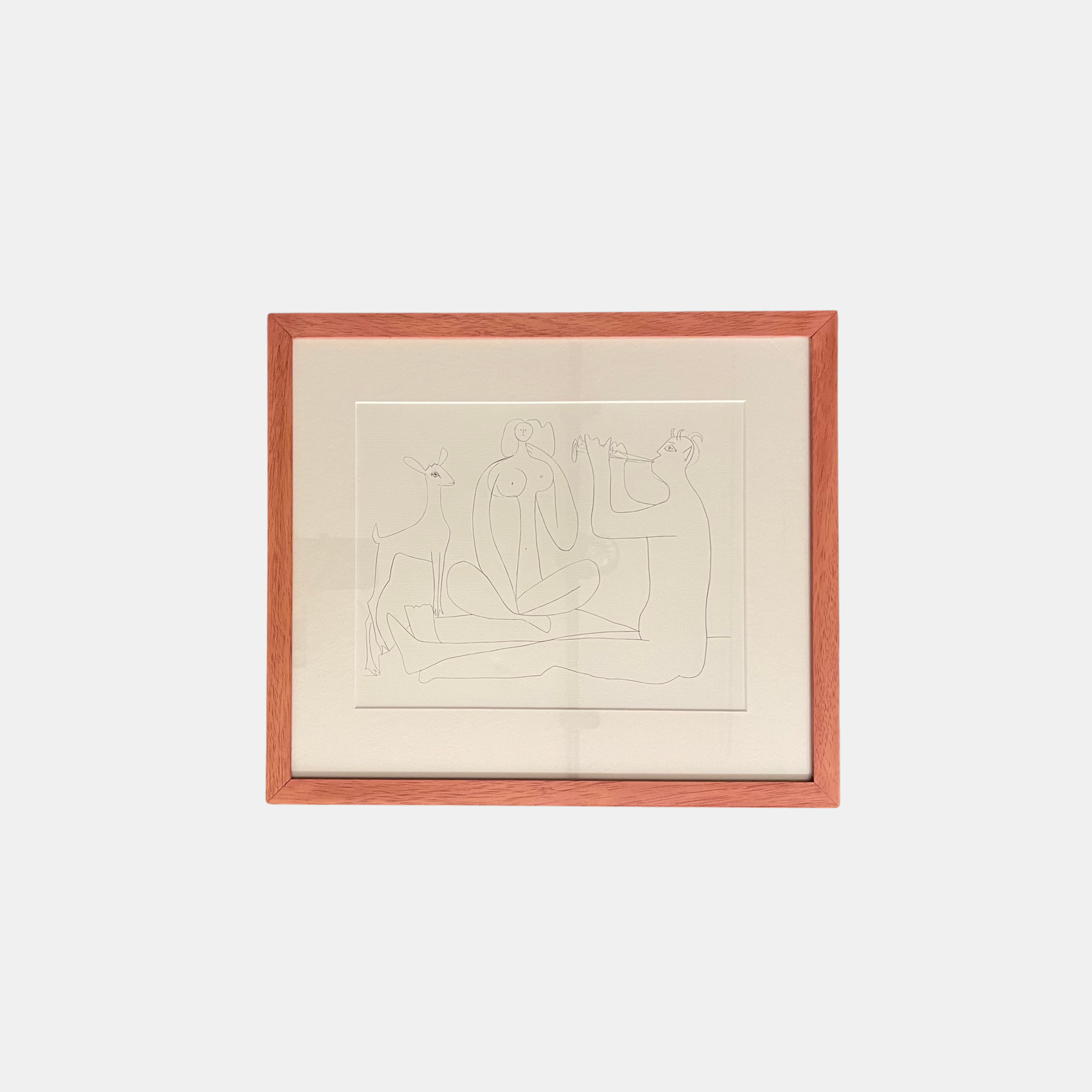 Custom picture frame with non-reflective art glass – custom made at our London frame shop