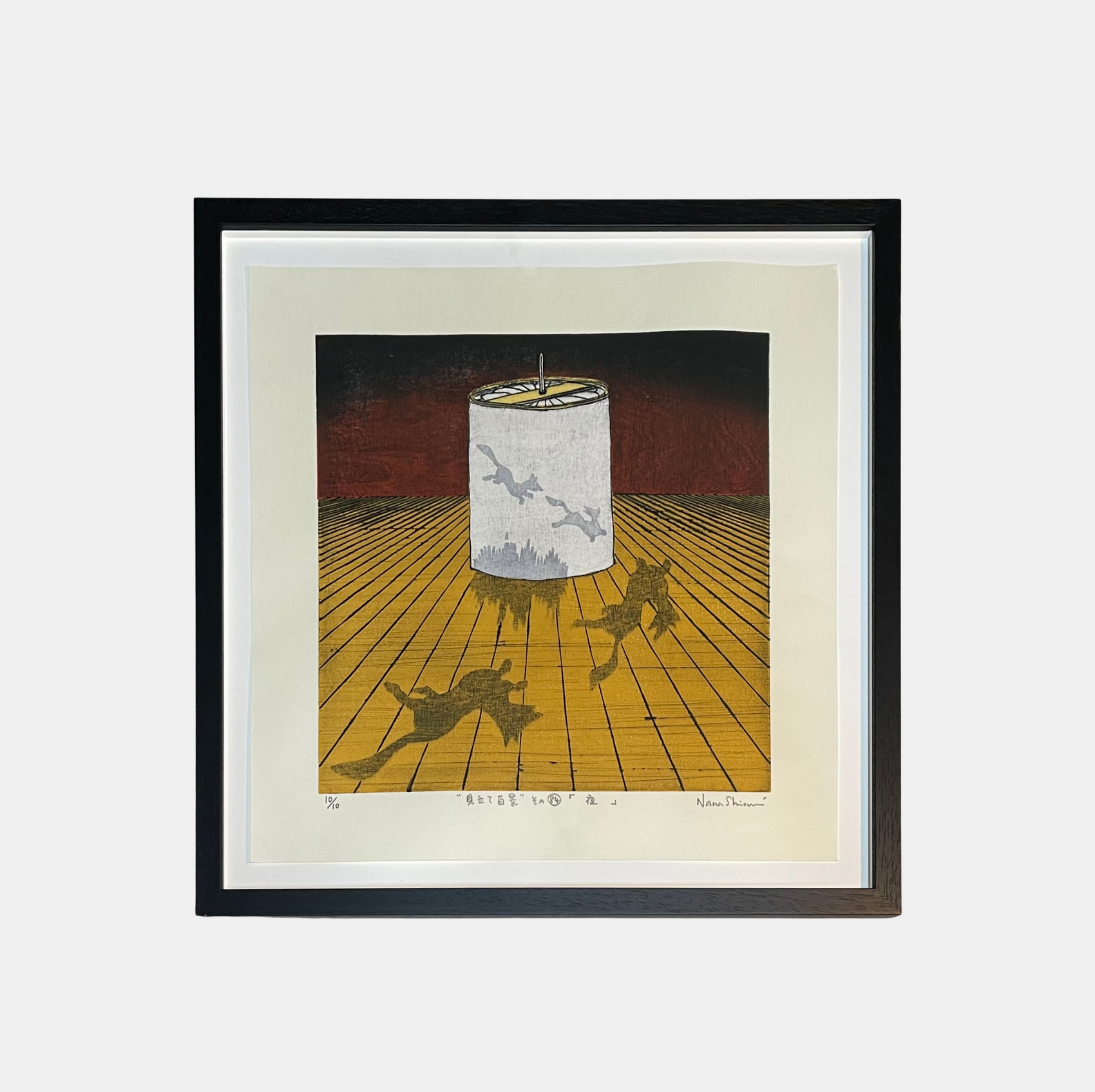 Custom picture frame with non-reflective art glass – custom made at our London frame shop