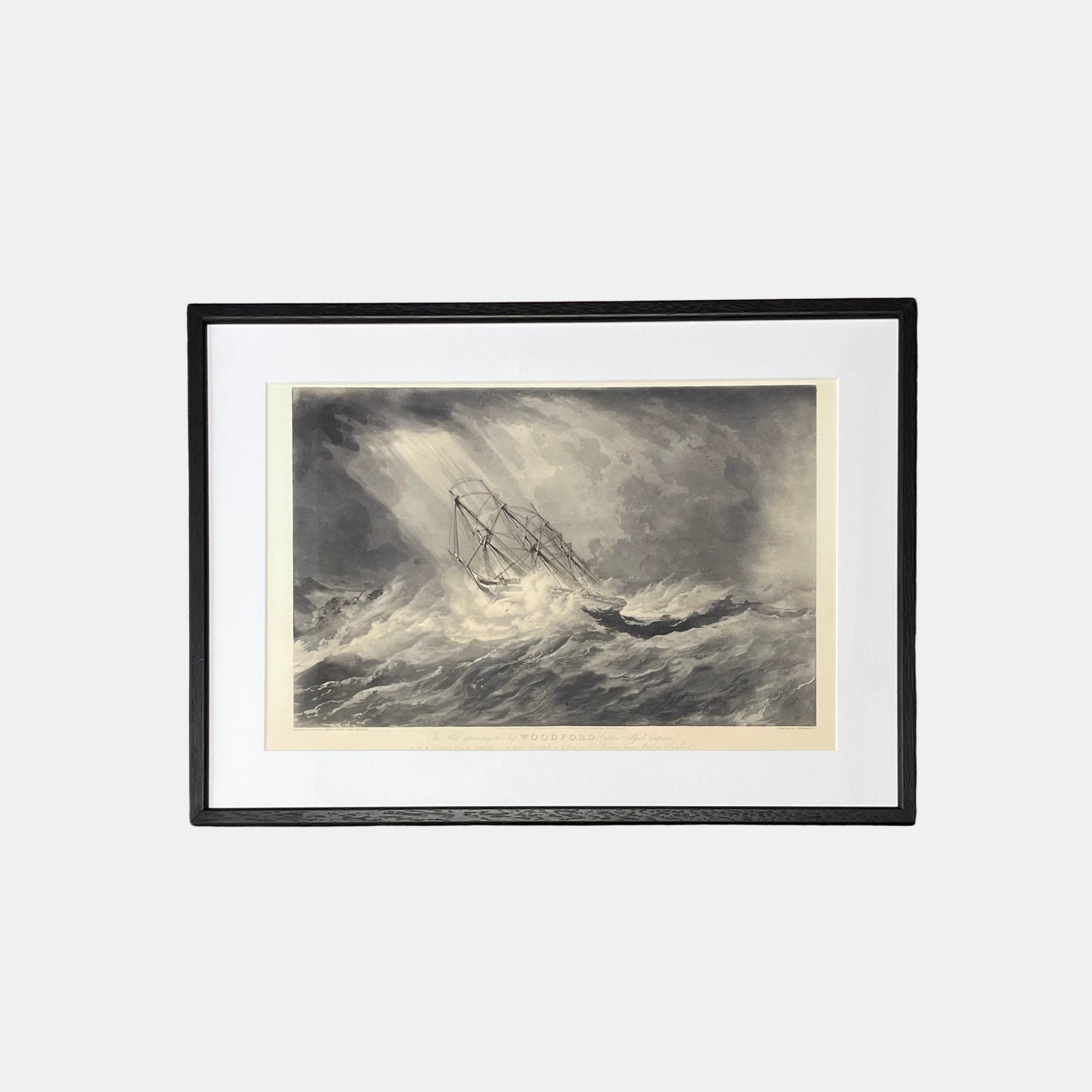 Custom picture frame with non-reflective art glass – custom made at our London frame shop